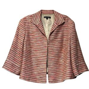 Lafayette 148 New York Cropped Tweed Blazer Multicolor Size 16